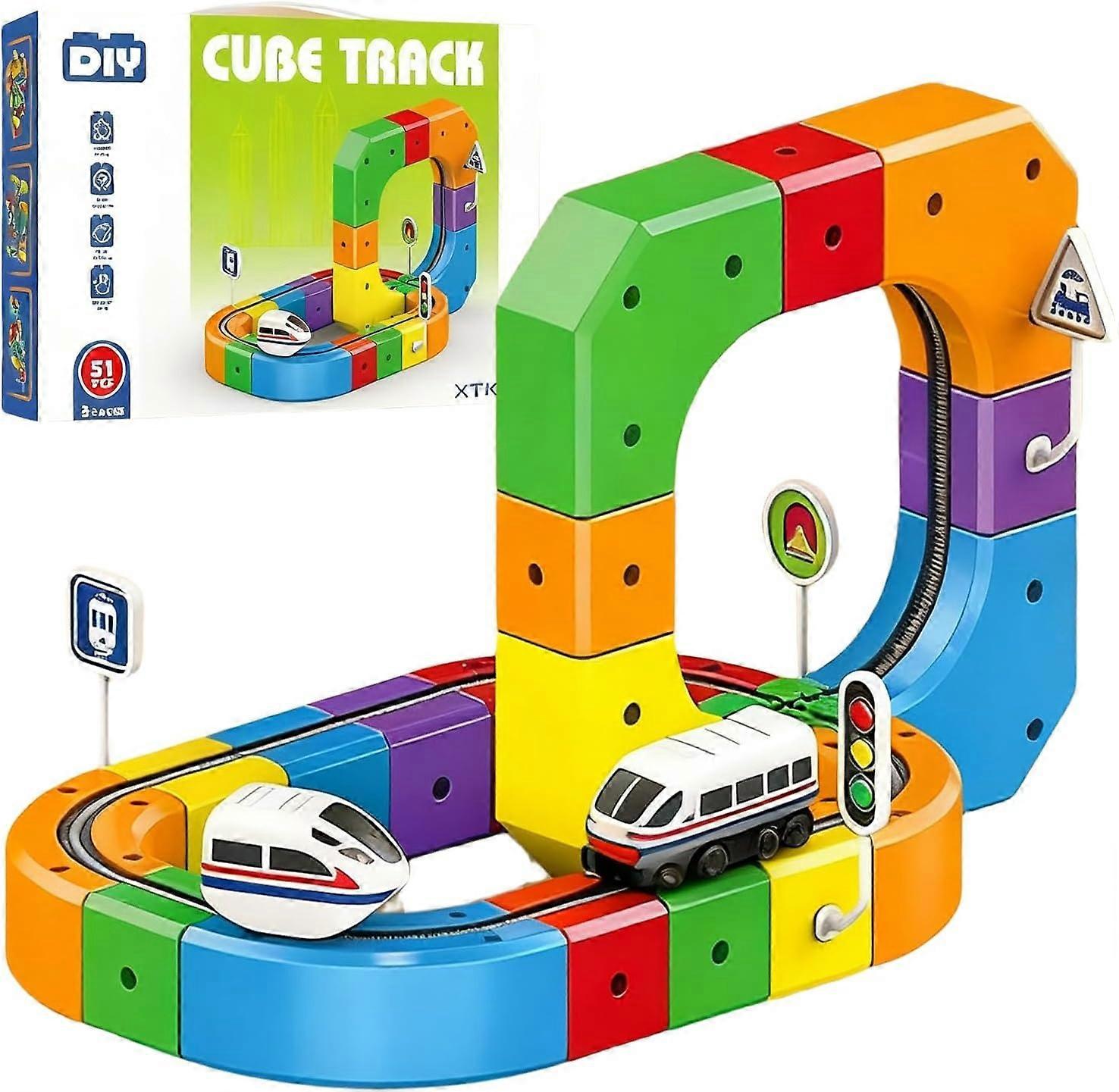 CubeTrain creatieve en interactieve DIY treinbaan – stimuleert motorische vaardigheden, probleemoplossend denken en fantasierijk spel voor kinderen