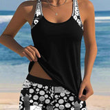 Dames Tankini met Brede Bandjes en Zwemshort