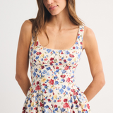 Midi Jurk met Polkadot Print en Uitlopende Rok