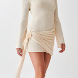 Asymmetrische Mini Jurk met Geplooide Details en Strakke Pasvorm