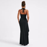 Sexy Maxi Jurk met Diepe V-Hals en Split