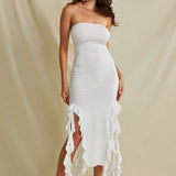 Strapless Maxi Jurk met Ruches