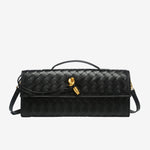 Geweven Leren Crossbody Tas – Luxe & Trendy Damesaccessoire – Compact, Stijlvol en Perfect voor Elke Gelegenheid.