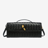 Geweven Leren Crossbody Tas – Luxe & Trendy Damesaccessoire – Compact, Stijlvol en Perfect voor Elke Gelegenheid.