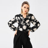 Elegante damesblouse met print, stijlvolle en modieuze top voor dagelijks gebruik of chique gelegenheden, met een verfijnd ontwerp voor een vrouwelijke uitstraling.