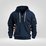 Half zip hoodie met zakken en regular fit