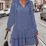 Print Jurk met Volantzoom voor Dames