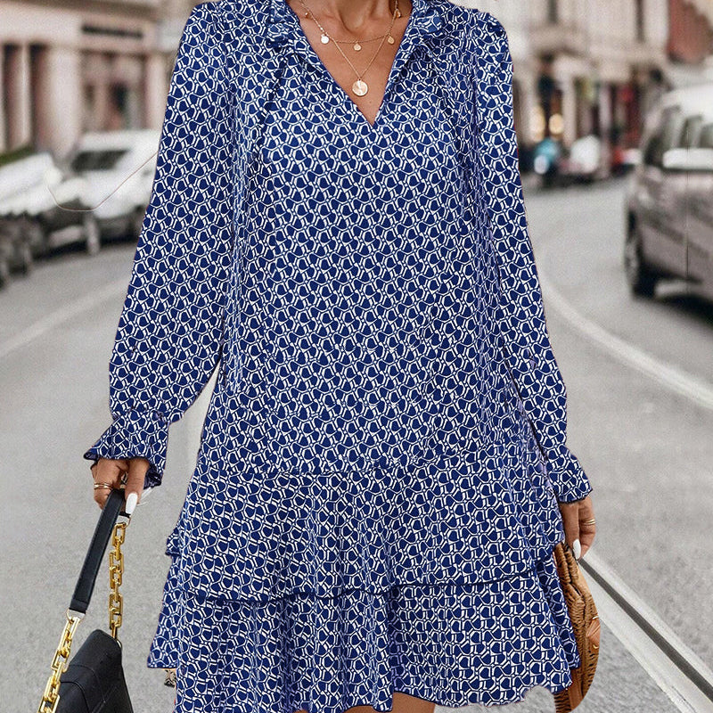 Print Jurk met Volantzoom voor Dames