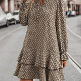 Print Jurk met Volantzoom voor Dames