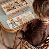 Boris de Beer houten verkleedpuzzel voor kinderen – duurzaam speelgoed, verwisselbare outfits en stimuleert creativiteit en motorische vaardigheden.