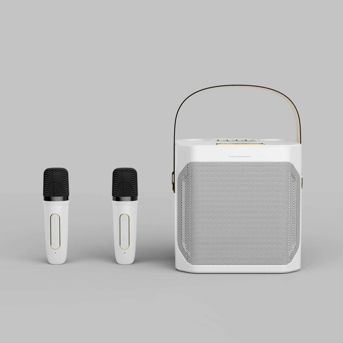 Draagbare karaoke boombox met subwoofer – krachtige bluetooth speaker met microfoon, helder geluid en ideaal voor feestjes thuis of onderweg.