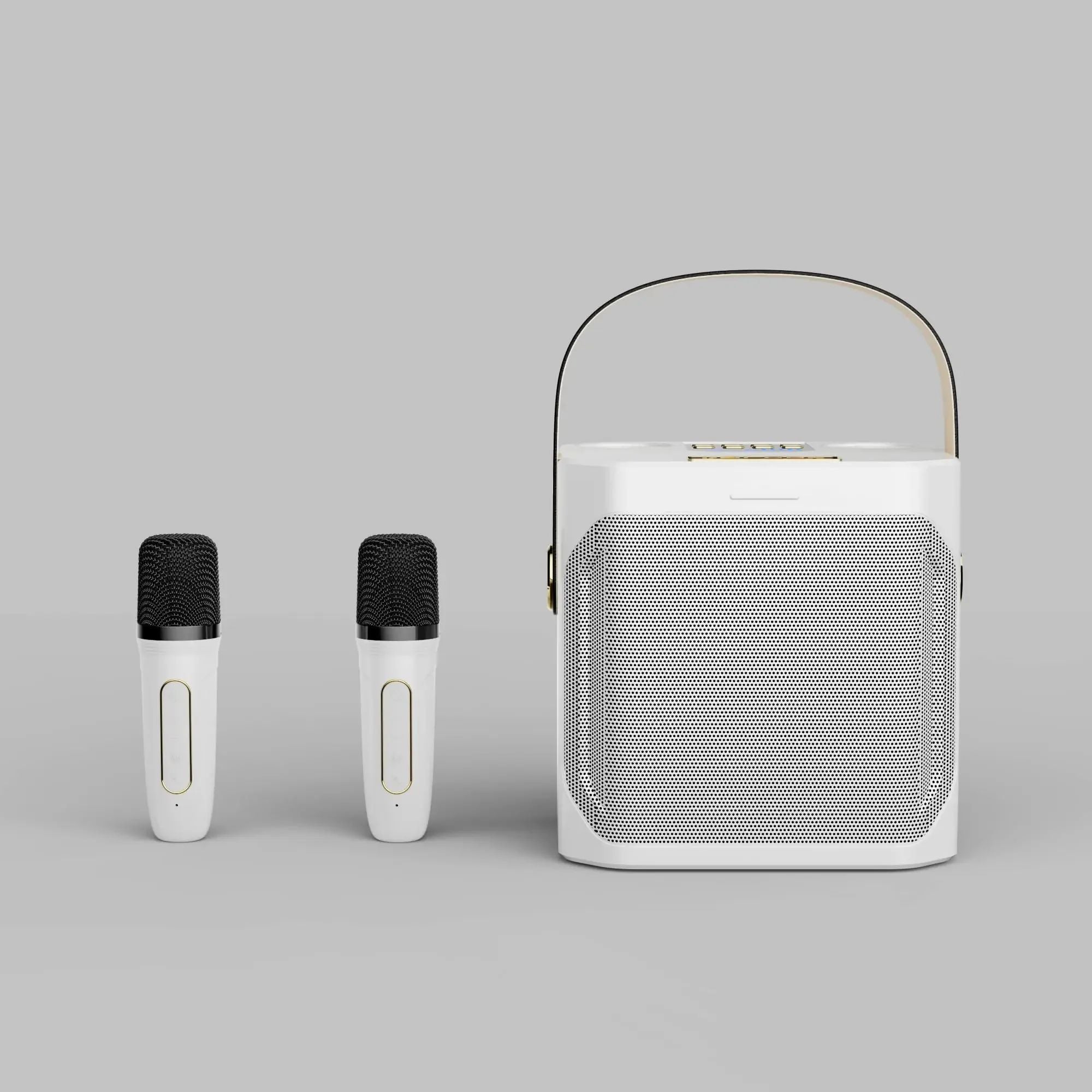 Draagbare karaoke boombox met subwoofer – krachtige bluetooth speaker met microfoon, helder geluid en ideaal voor feestjes thuis of onderweg.
