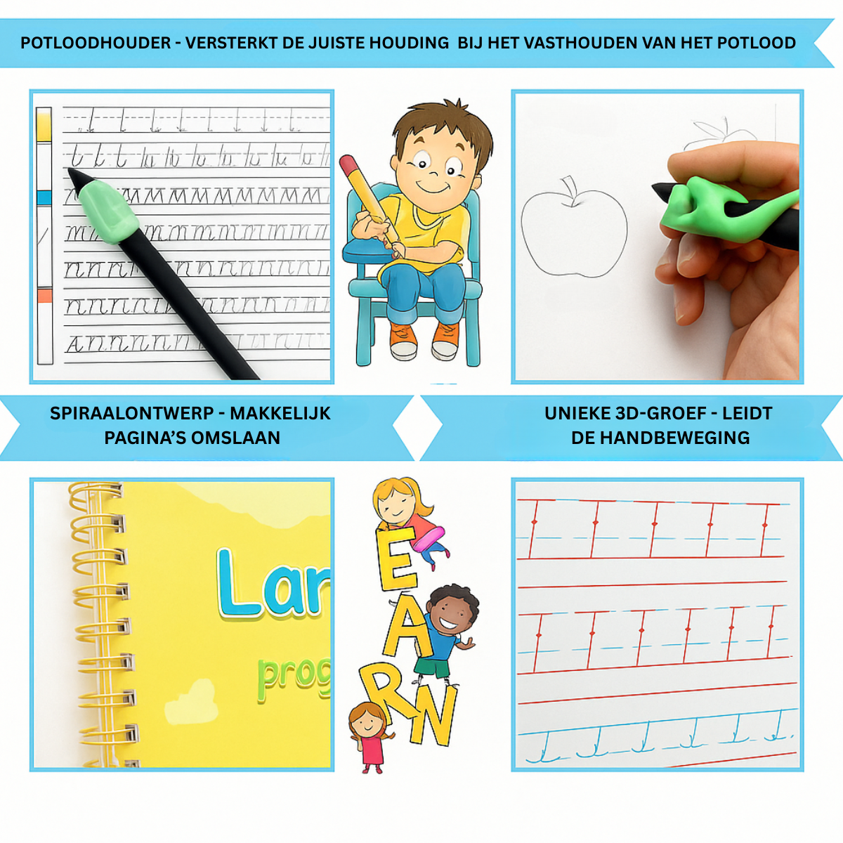 WriteMagic – de eerste kennismaking met schrijven voor kinderen, educatief materiaal dat fijne motoriek en letterherkenning stimuleert.