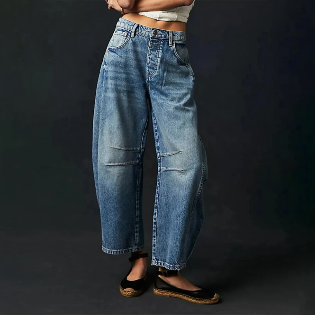 Dames broek met ballonpijpen en hoge taille