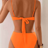 Dames Bikini met Bandeautop en Hoge Taille