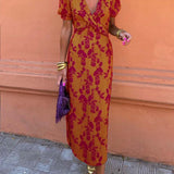 Boho Maxi Jurk met Print en V Hals