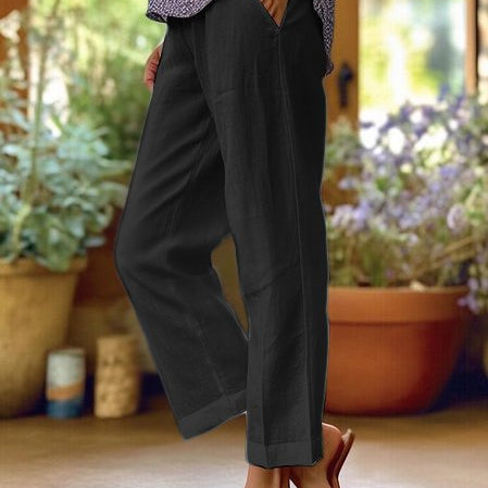 Dames Wijde Broek met Elastische Taille