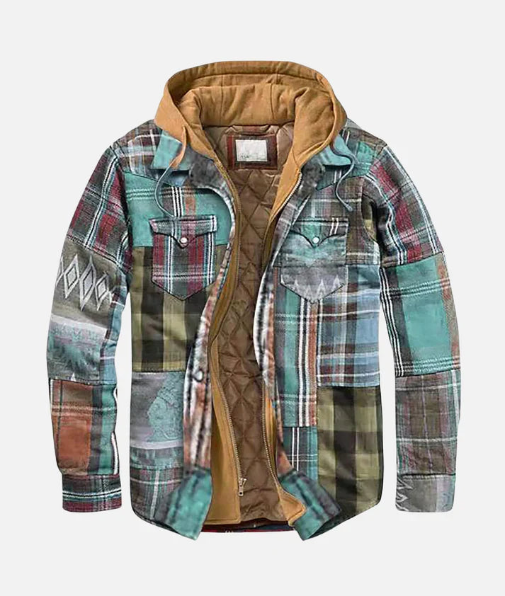 Leon heren jas met ruitpatroon en capuchon in diverse kleuren – warme voering, waterafstotend materiaal en comfortabele pasvorm voor koude dagen.