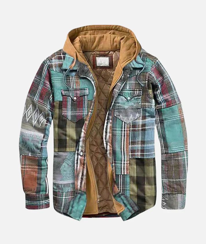 Leon heren jas met ruitpatroon en capuchon in diverse kleuren – warme voering, waterafstotend materiaal en comfortabele pasvorm voor koude dagen.