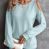 Dames T-shirt met lange mouwen – eenvoudig, comfortabel en ideaal voor elk seizoen.