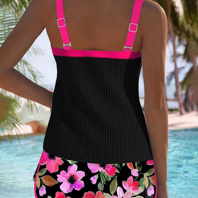 Dames Tankini met Bloemenprint en Brede Bandjes