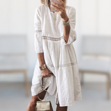 Dames Midi Jurk met Knoopsluiting en Tailleceintuur