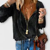 Dames blouse met kantdetails en V-hals