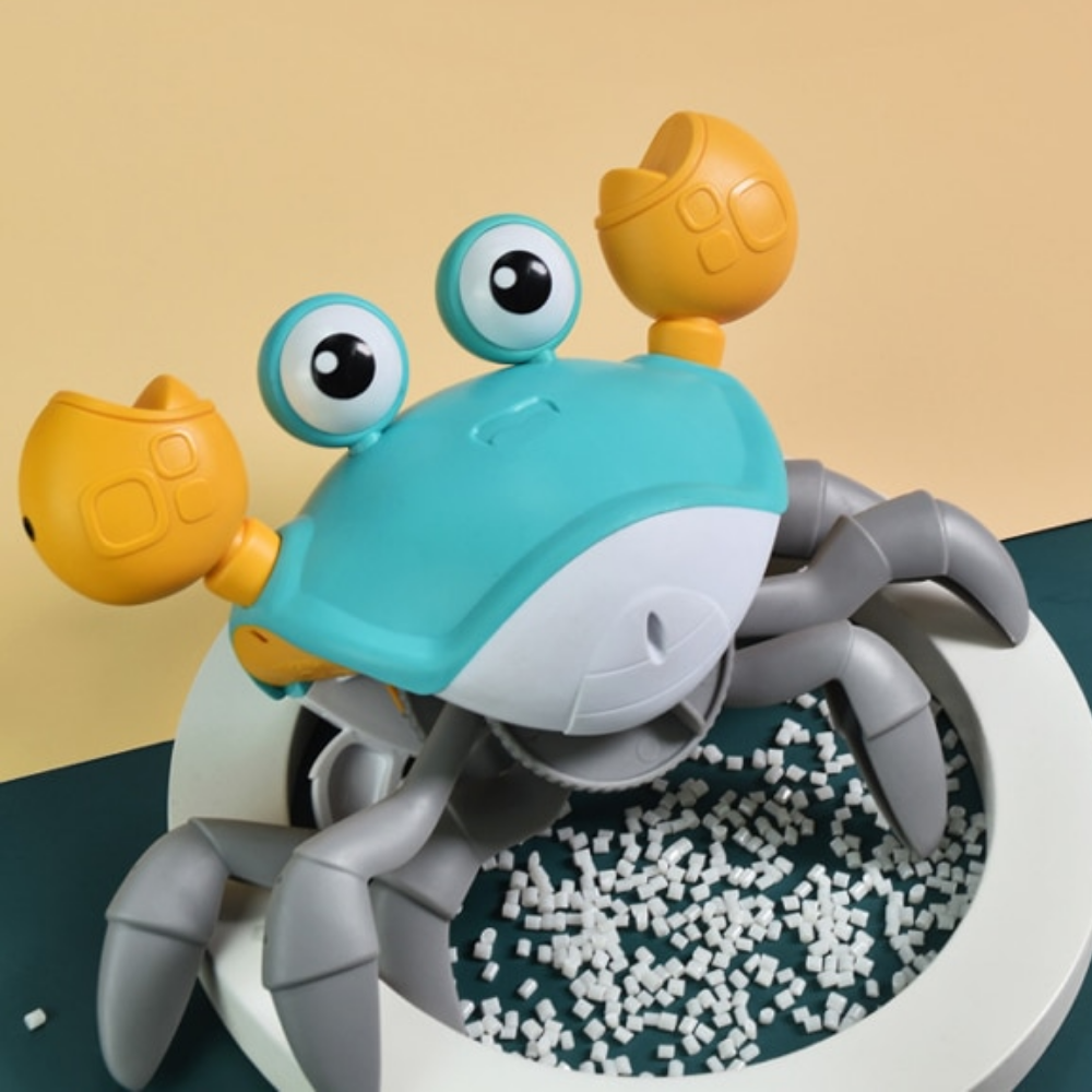 BabyCrab interactieve wandelende krab – kleurrijk kinderspeelgoed dat beweegt en geluid maakt, stimuleert motoriek, nieuwsgierigheid en interactief spel.