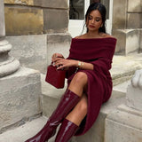 Elegante Maxi Jurk met Off Shoulder Halslijn