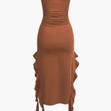 Strapless Maxi Jurk met Ruches