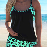 Dames Tankini met Dierenprint en Brede Bandjes