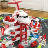 Race’n Rescue speelset – vliegtuig, brandweerwagens en garage voor kinderen, stimuleert fantasierijk spel, coördinatie en rollenspel.
