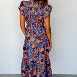 Bloemen Maxi Jurk met Ruches