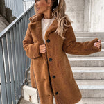 Luvana dames elegante teddy jas in diverse kleuren – zachte, warme teddy stof, comfortabele pasvorm en chique, tijdloze uitstraling.