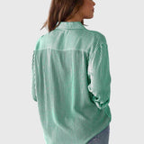 Dames blouse met strepen en strikdetail