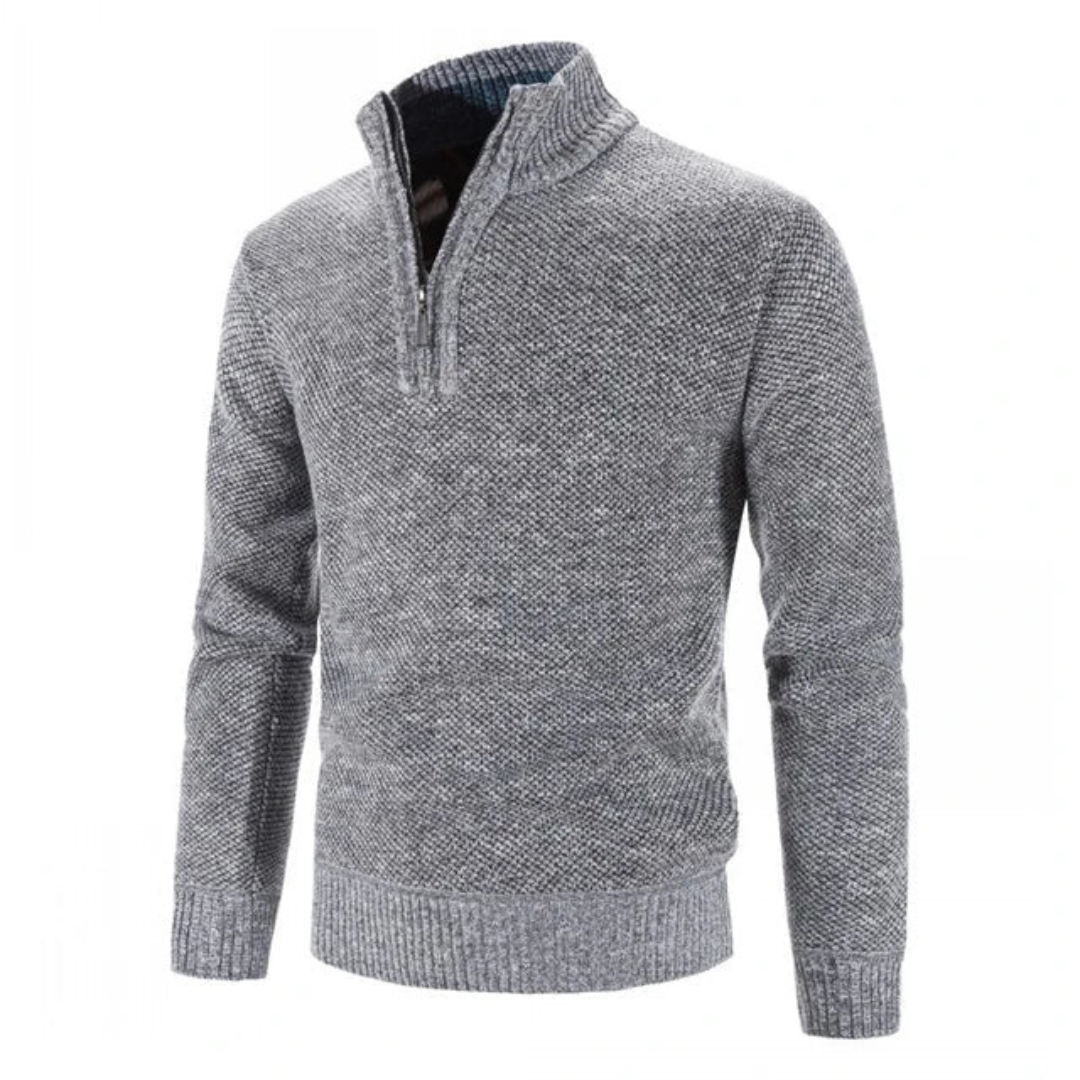 Alvaro heren warme pullover met halve rits in diverse kleuren – zachte stof, comfortabele pasvorm en ideale casual winterstijl.
