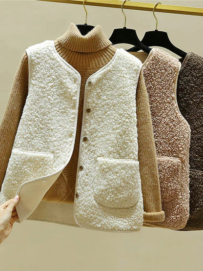 Dorien Lamswollen Vest – Luxe, zacht en warm vest van lamswol, perfect voor een elegante en comfortabele look tijdens koude dagen.