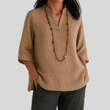 Dames Blouse met V-Hals en Driekwartmouwen