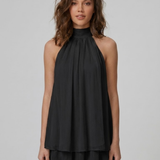 Halter Mini Jurk met Gelaagde Volantzoom