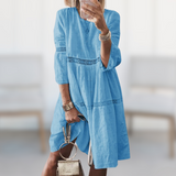 Dames Midi Jurk met Knoopsluiting en Tailleceintuur