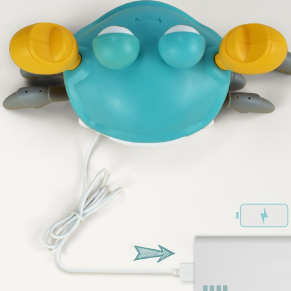 BabyCrab interactieve wandelende krab – kleurrijk kinderspeelgoed dat beweegt en geluid maakt, stimuleert motoriek, nieuwsgierigheid en interactief spel.