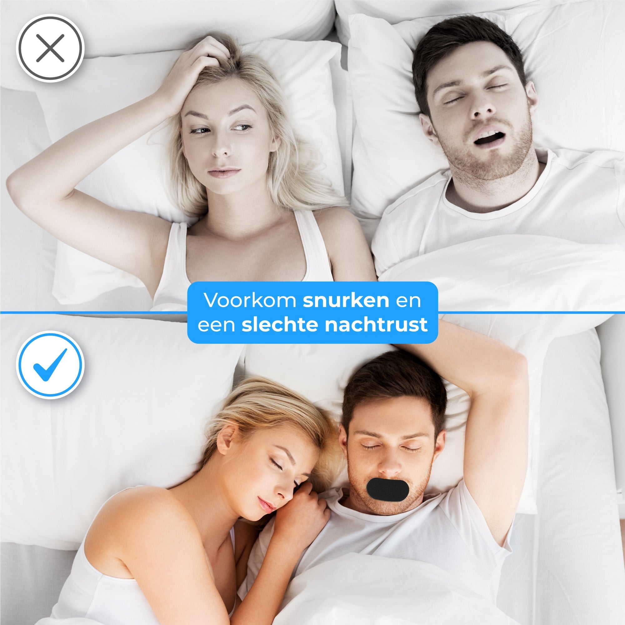 Mondtape voor betere neusademhaling – Anti-snurk slaaptape voor rustige nachten en verbeterde slaapkwaliteit.
