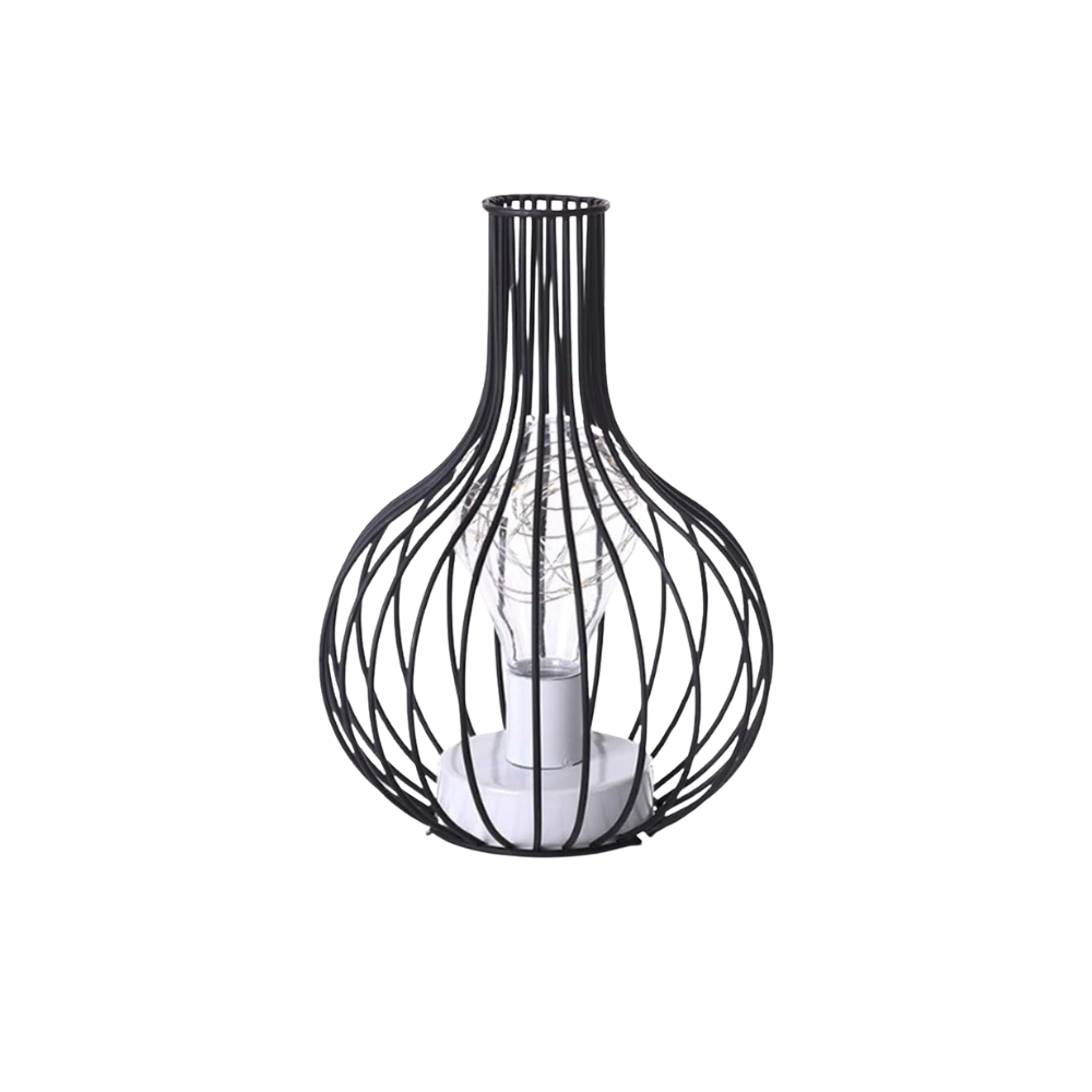 AuralGlow – Moderne metalen tafellamp met strakke lijnen en een minimalistisch ontwerp, perfect voor stijlvolle verlichting in elke kamer.
