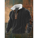 Fleece trui met hoge gevoerde kraag