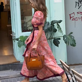 Dames Maxi Jurk met Bloemenprint en Strikceintuur