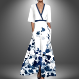 Dames Maxi Jurk met Bloemenprint en Overslag V-Hals