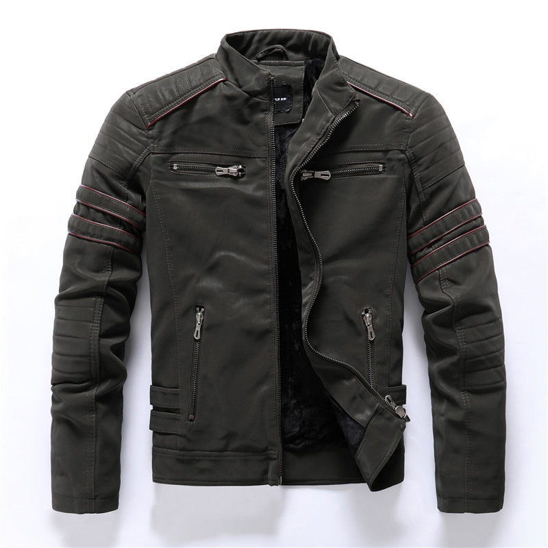 Heren bikerjas in diverse kleuren – stoer leren materiaal, comfortabele pasvorm en tijdloze motorstijl.