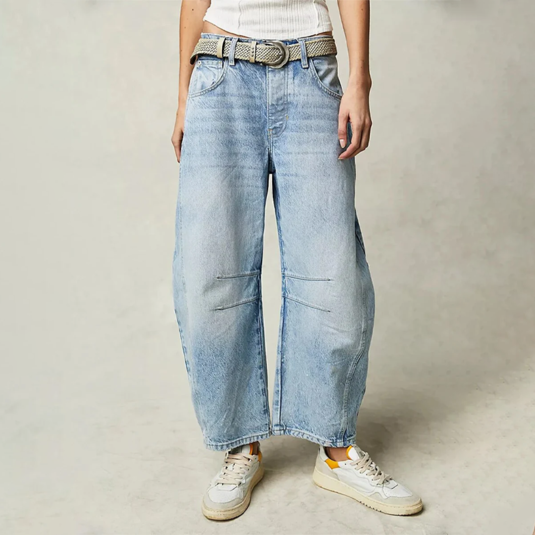 Dames broek met ballonpijpen en hoge taille