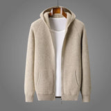 Heren hoodie van merinowol met honingraatstructuur