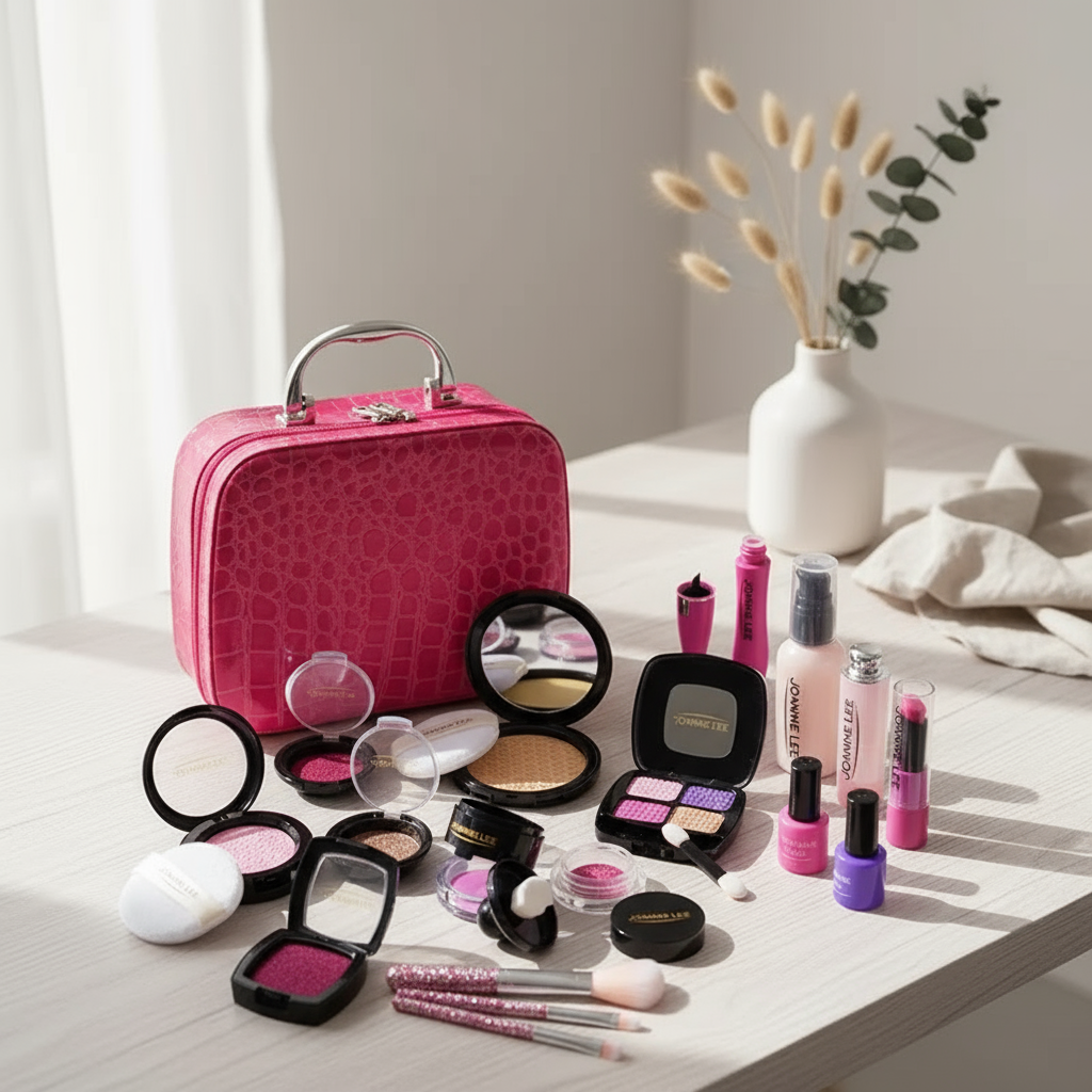 MiniGlam make-up speelset voor meisjes – veilige en kleurrijke set die creativiteit en rollenspel stimuleert voor urenlang plezier.